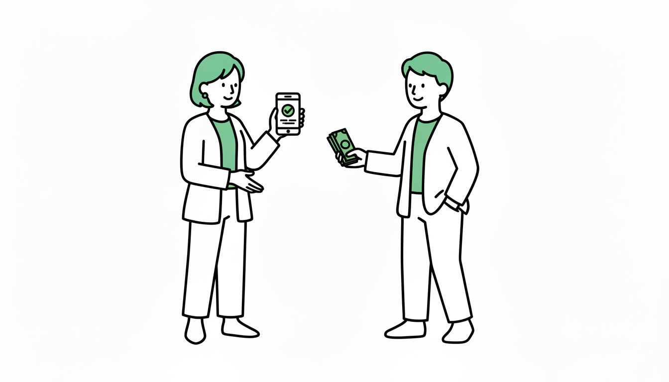日貸し利用の支払い案内イラスト