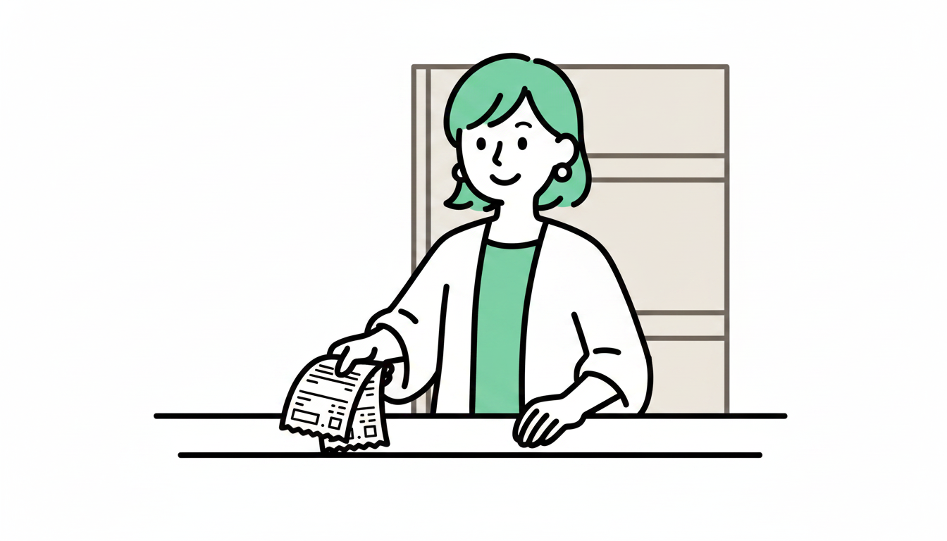 日貸し利用の領収書対応イラスト